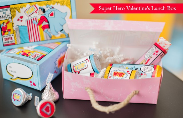 Making printable super hero lunch boxes for valentine's day