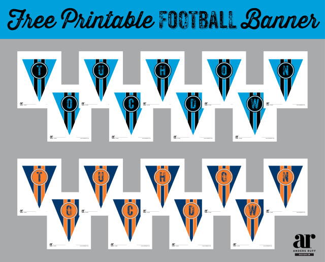 Free printable football banner for super bowl 2016